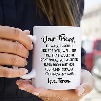 Personalized Funny Letter To Friend Mug