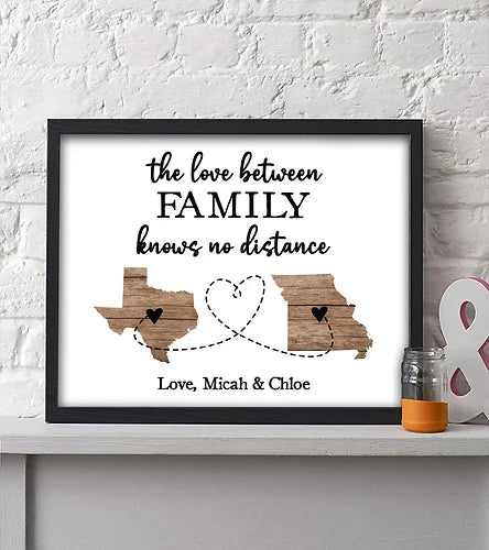 Personalized Long Distance Family Love Print