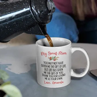 Bonus Mom Mug Personalized Thank You For Loving As Your Own Coffee