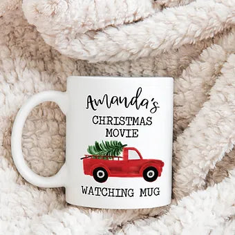 Personalized Christmas Movie Watching Mug