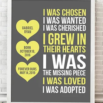 Personalized Adoption Day Heart Print