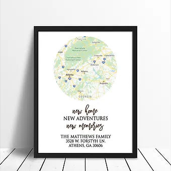 Personalized New Home New Memories Address Print