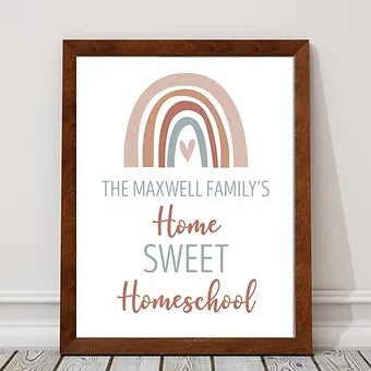 Personalized Home Sweet Homeschool Rainbow Print