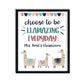 Personalized Llama Classroom Print