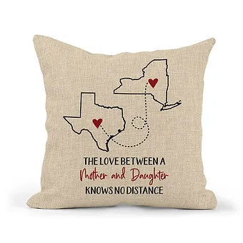 Personalized Love Between Mother & Daughter Two State Pillow