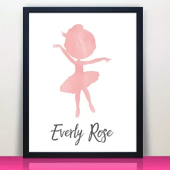 Personalized Pink Ballerina Print