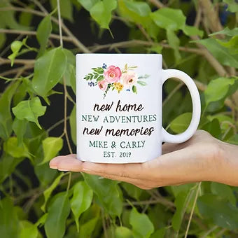 New Home New Adventures New Memories Personalized mug