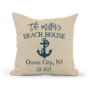 Personalized Beach Home Pillow