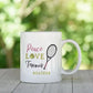 Personalized Peace Love Tennis Mug