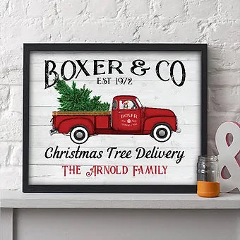 Personalized Boxer & Co Christmas Tree Delivery Print