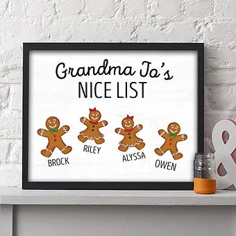 Personalized Gingerbread Nice List Print