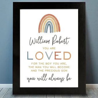 Personalized You Are Loved Rainbow Print