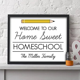 Personalized Home Sweet Homeschool Pencil Print