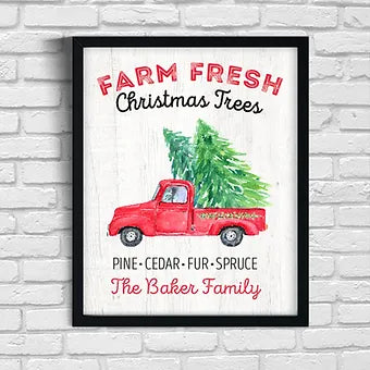 Personalized Farm Fresh Christmas Trees Print