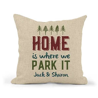 Personalized Home is Where You Park It Pillow