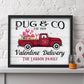Pug Valentines Day Personalized Print